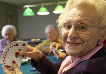 Seniors play cards
