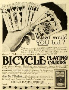 Card Ads Everywhere - Bicycle Vintage Playing Card Ad - Great Bridge Links