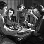 Women playing bridge
