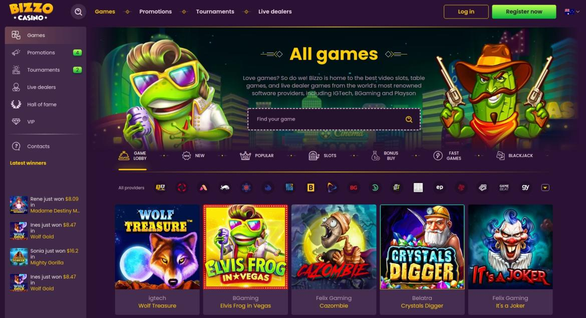 Game Catalog Bizzo Online Casino