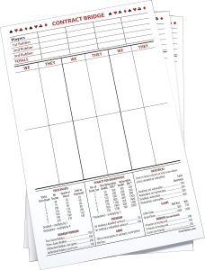 Rubber Bridge Score Sheets
