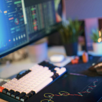A photo of a home computer gaming system as illustration for an article titled Integration of AI in NZ online casinos for personalization, fraud detection, and support