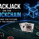 AI Generated image of blackjack and a blockchain